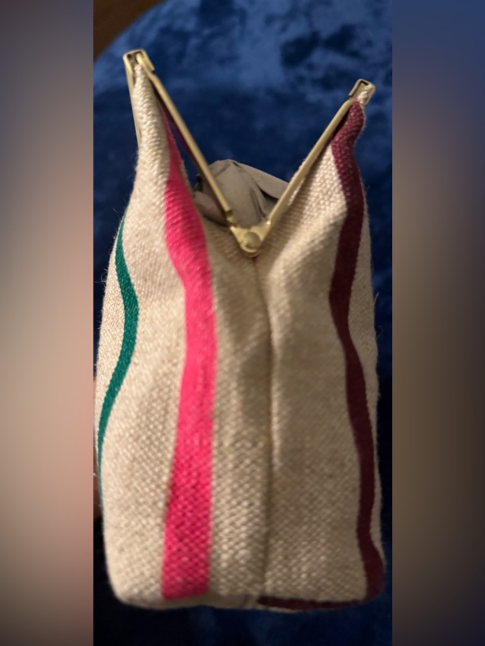 JCrew Multicolor Striped Canvas Clutch - Picture 8 of 9